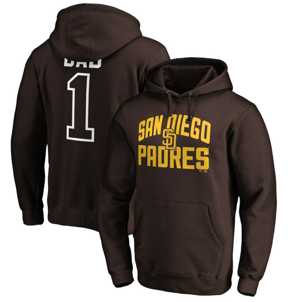 San Diego Padres Father's Day #1 Dad Pullover Hoodie - Brown