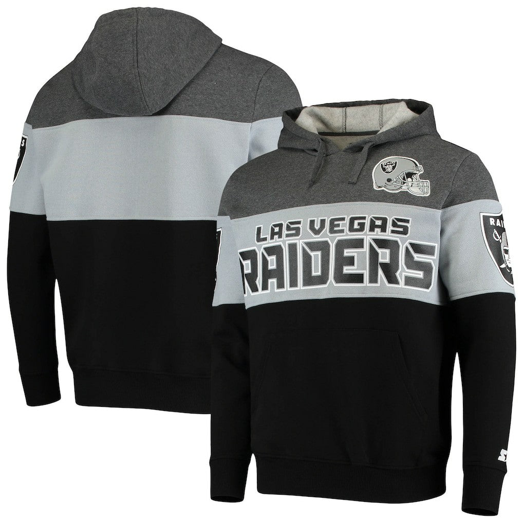 Las Vegas Raiders Starter Extreme Fireballer Pullover Hoodie - Heathered Gray/Silver discount