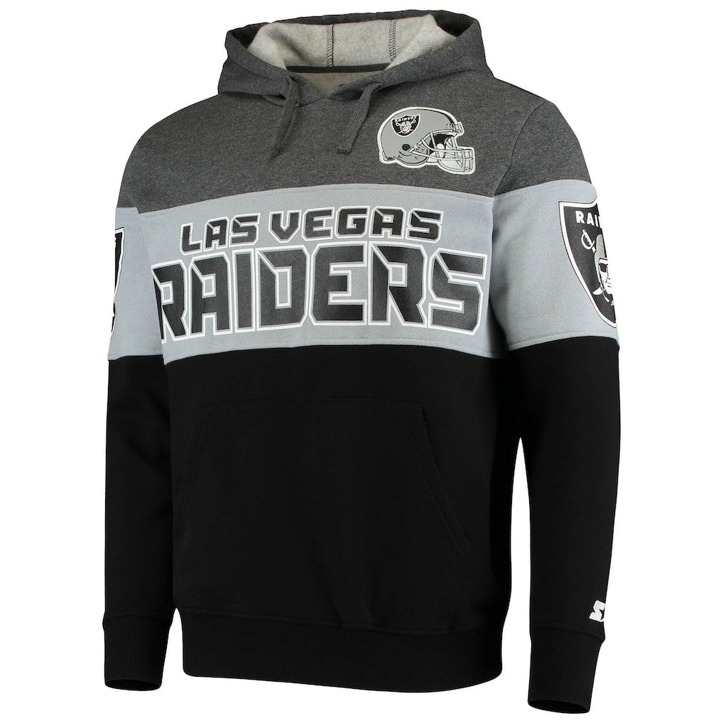 Las Vegas Raiders Starter Extreme Fireballer Pullover Hoodie - Heathered Gray/Silver discount