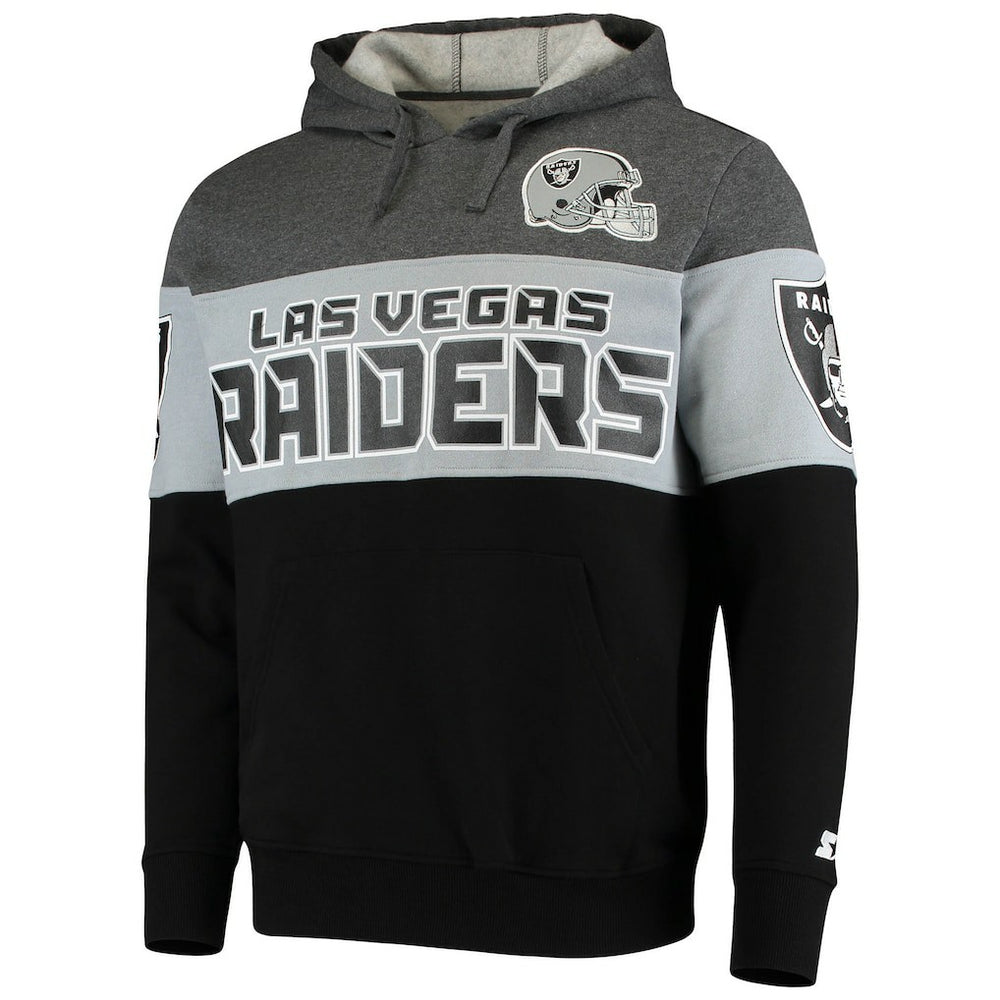 Las Vegas Raiders Starter Extreme Fireballer Pullover Hoodie - Heathered Gray/Silver discount
