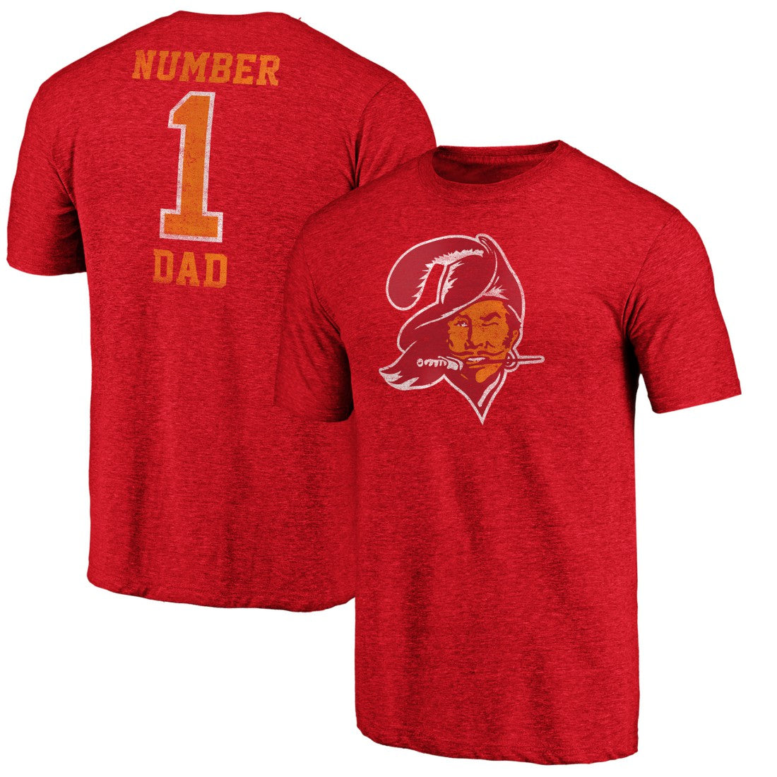 Tampa Bay Buccaneers #1 Dad Team Logo T-Shirt - Red for sale