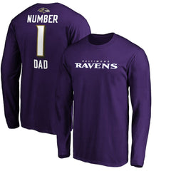 Baltimore Ravens #1 Dad Long Sleeve Team Logo T-Shirt - Purple cheap