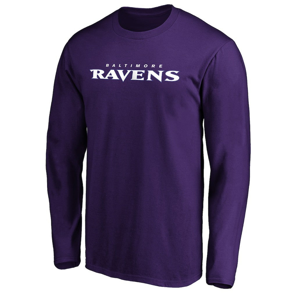 Baltimore Ravens #1 Dad Long Sleeve Team Logo T-Shirt - Purple cheap