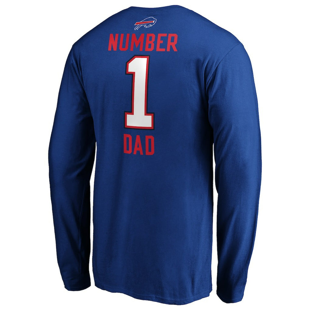 Buffalo Bills #1 Dad Long Sleeve Team Logo T-Shirt - Royal for sale