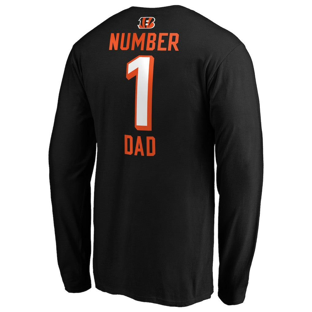 Cincinnati Bengals #1 Dad Long Sleeve Team Logo T-Shirt - Black sale