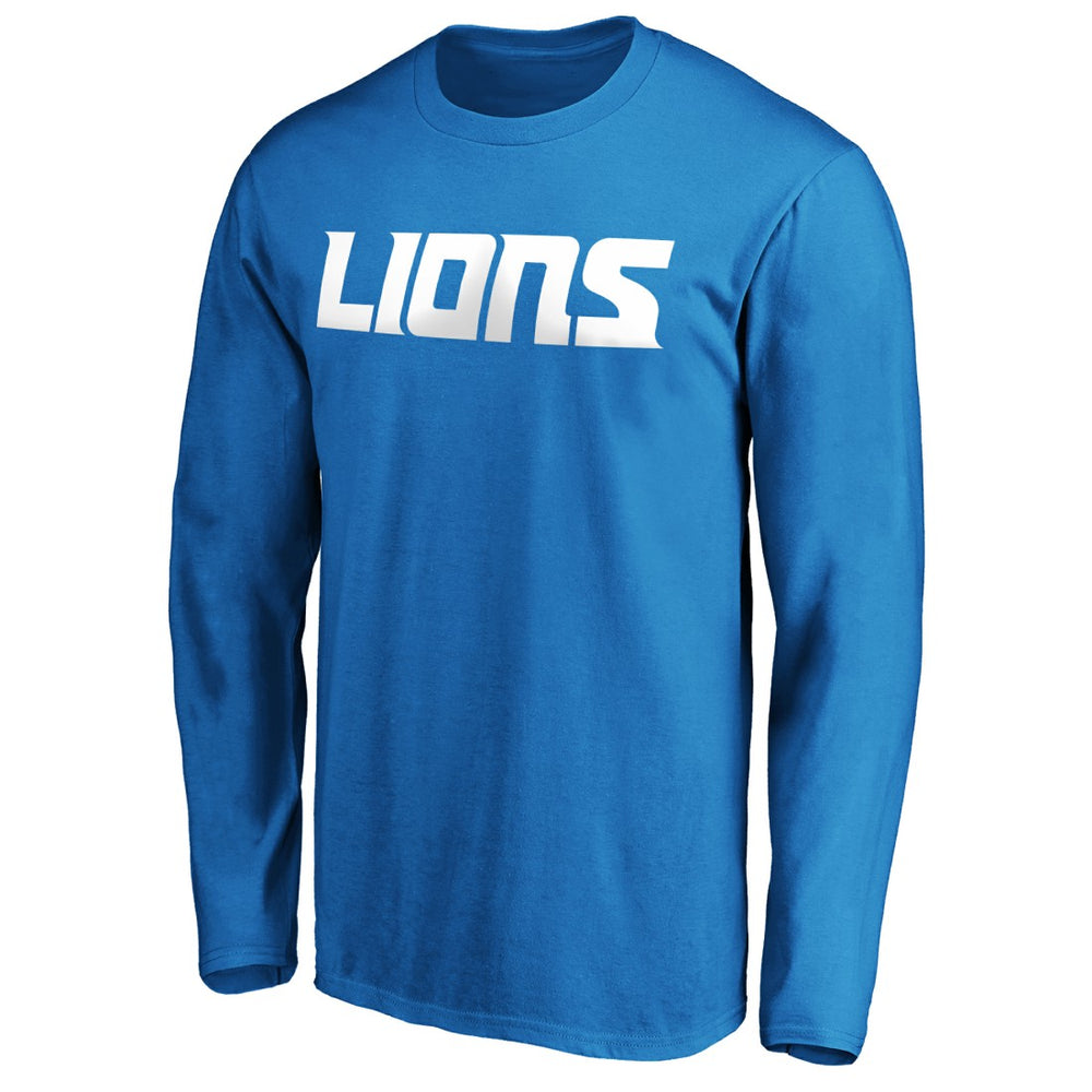 Detroit Lions #1 Dad Long Sleeve Team Logo T-Shirt - Blue outlet