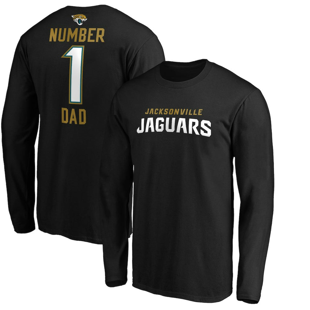 Jacksonville Jaguars #1 Dad Long Sleeve Team Logo T-Shirt - Black outlet