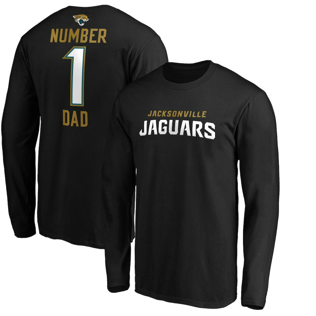 Jacksonville Jaguars #1 Dad Long Sleeve Team Logo T-Shirt - Black outlet