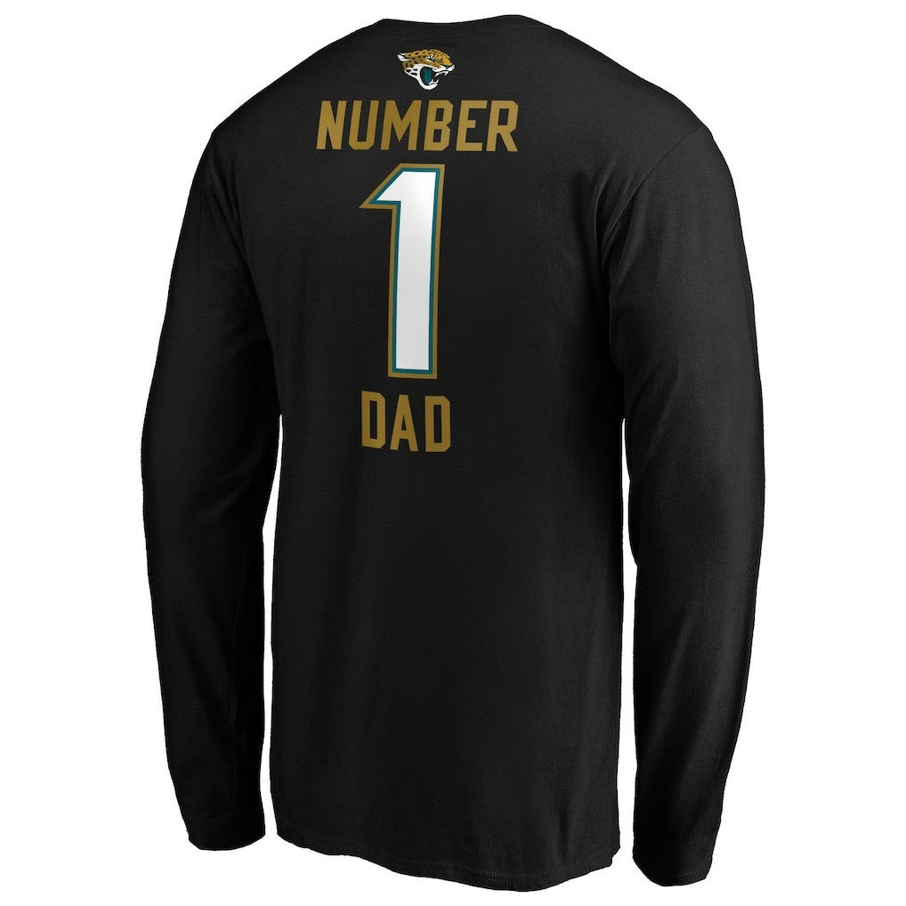 Jacksonville Jaguars #1 Dad Long Sleeve Team Logo T-Shirt - Black outlet