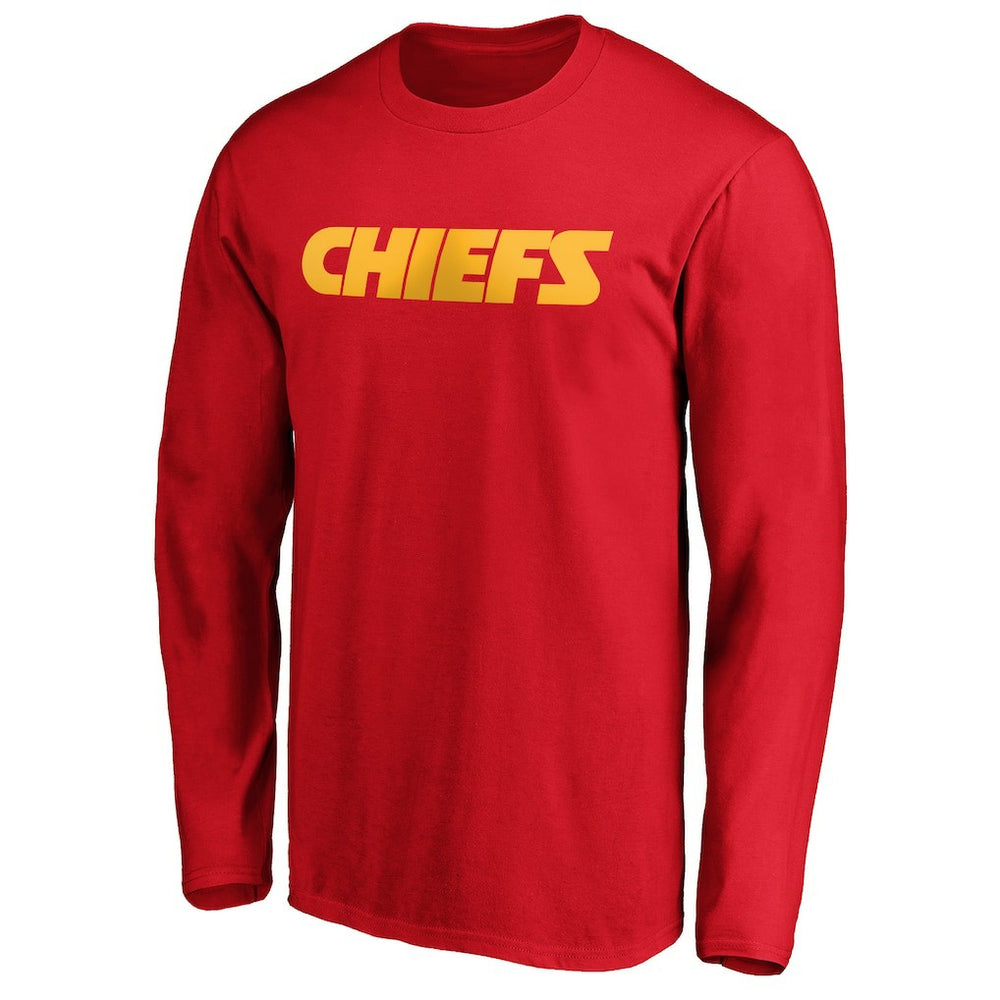 Kansas City Chiefs #1 Dad Long Sleeve Team Logo T-Shirt - Red sale