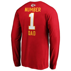 Kansas City Chiefs #1 Dad Long Sleeve Team Logo T-Shirt - Red sale
