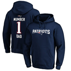 New England Patriots #1 Dad Pullover Hoodie - Navy on sale