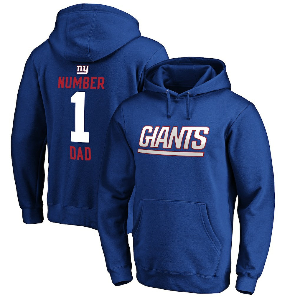 New York Giants #1 Dad Pullover Hoodie - Royal sale