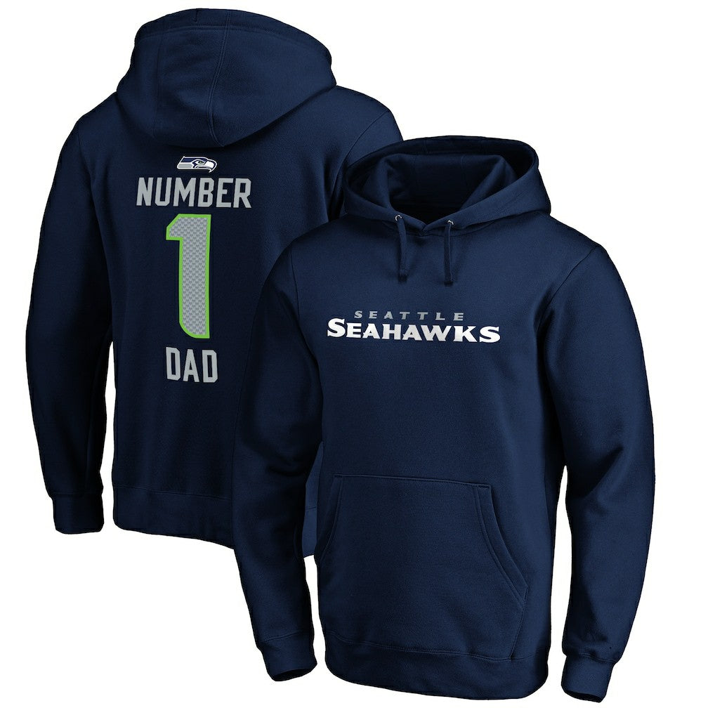 Seattle Seahawks #1 Dad Pullover Hoodie - Navy discount