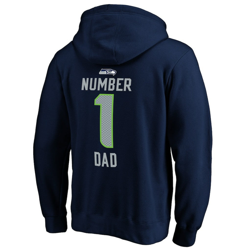 Seattle Seahawks #1 Dad Pullover Hoodie - Navy discount