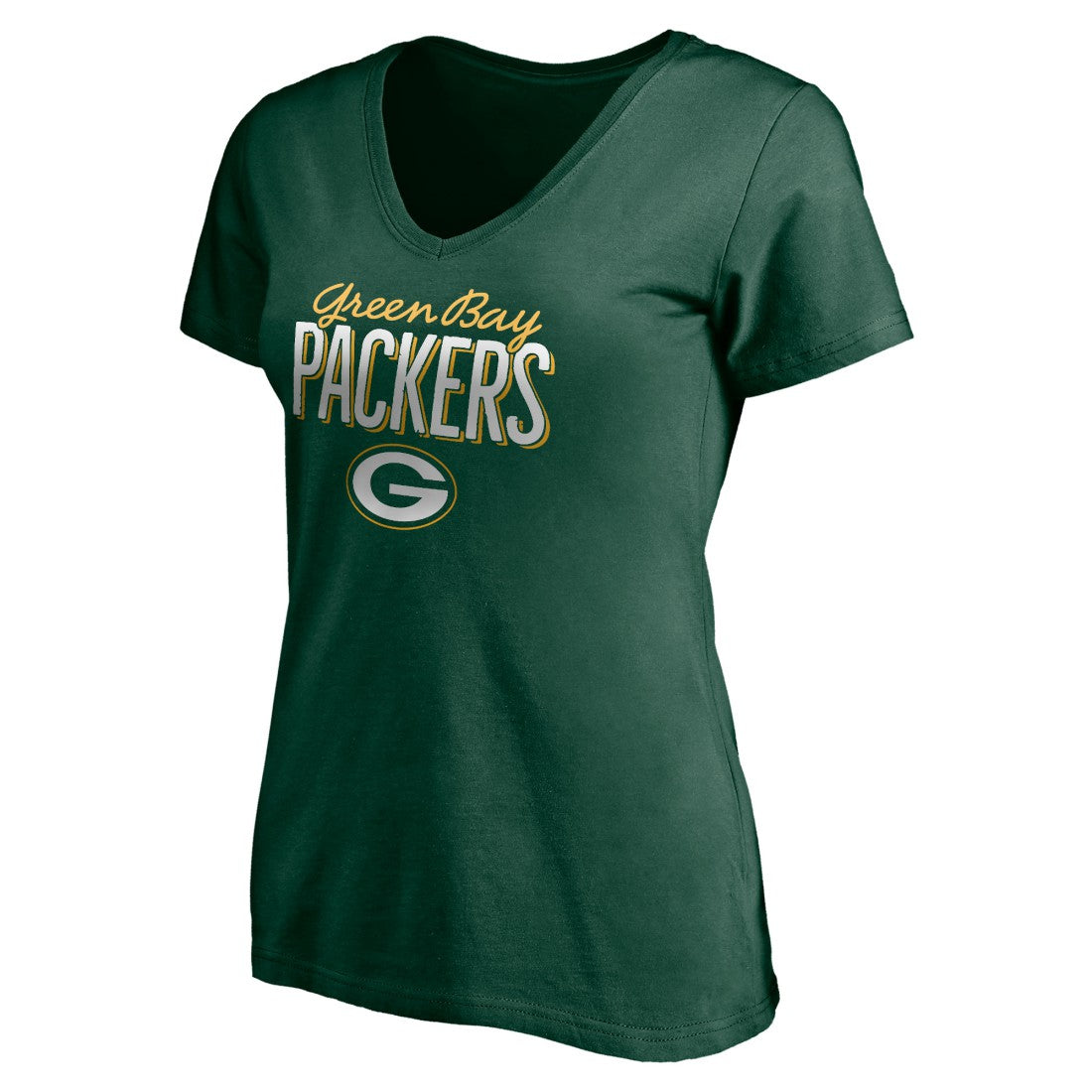 Green Bay Packers Women's Nostalgia V-Neck T-Shirt - Green for sale