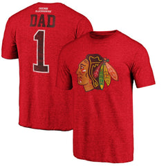 Chicago Blackhawks Greatest Dad Tri-Blend T-Shirt Red