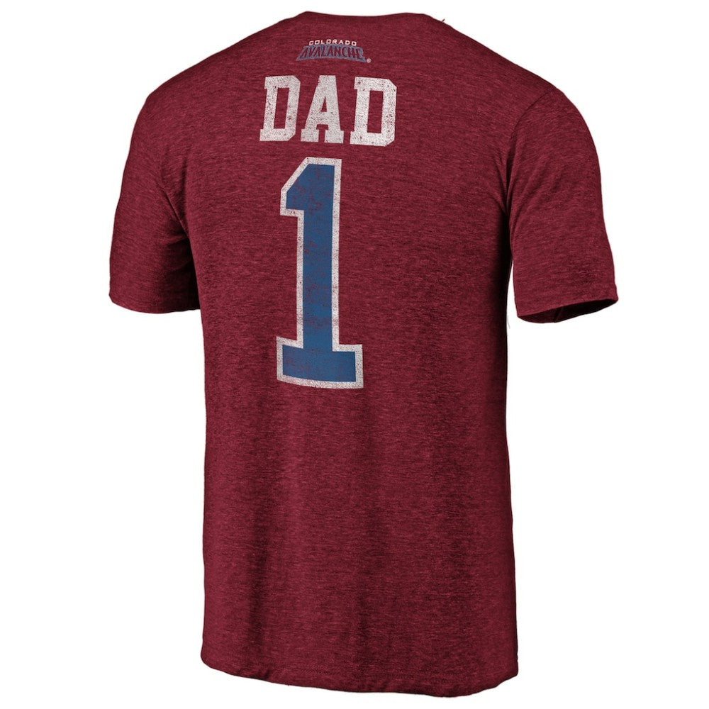 Colorado Avalanche Greatest Dad Tri-Blend T-Shirt Burgundy