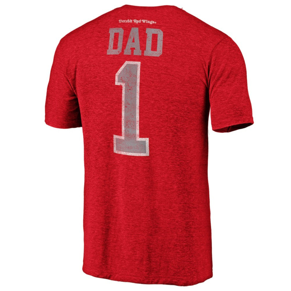Detroit Red Wings Greatest Dad Tri-Blend T-Shirt Red