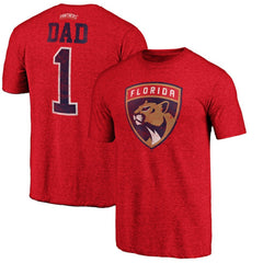 Florida Panthers Greatest Dad Tri-Blend T-Shirt Red