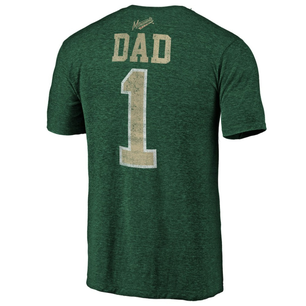 Minnesota Wild Greatest Dad Tri-Blend T-Shirt Green