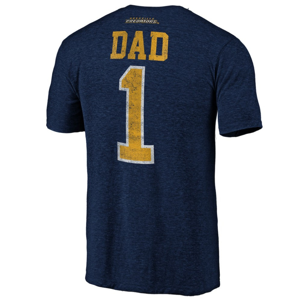 Nashville Predators Greatest Dad Tri-Blend T-Shirt Navy