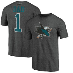 San Jose Sharks Greatest Dad Tri-Blend T-Shirt Charcoal