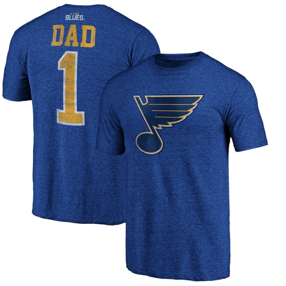 St. Louis Blues Greatest Dad Tri-Blend T-Shirt Blue