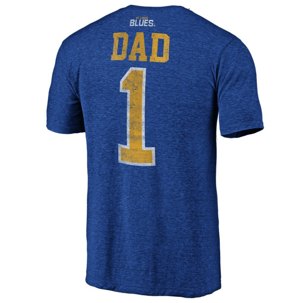 St. Louis Blues Greatest Dad Tri-Blend T-Shirt Blue