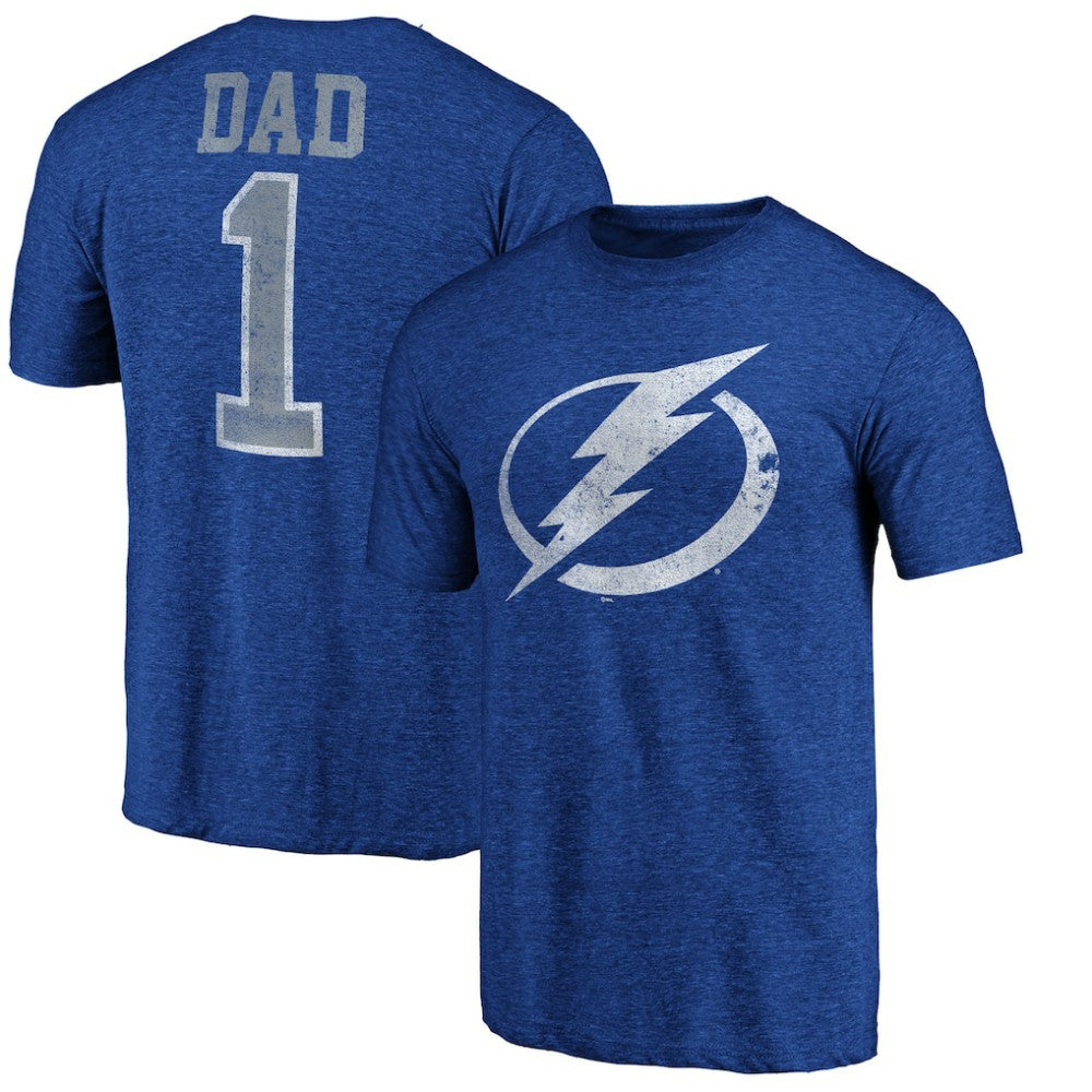 Tampa Bay Lightning Greatest Dad Tri-Blend T-Shirt Blue