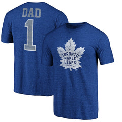 Toronto Maple Leafs Greatest Dad Tri-Blend T-Shirt Blue