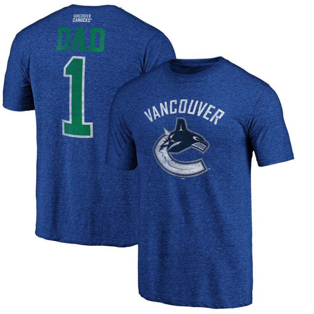 Vancouver Canucks Greatest Dad Tri-Blend T-Shirt Blue
