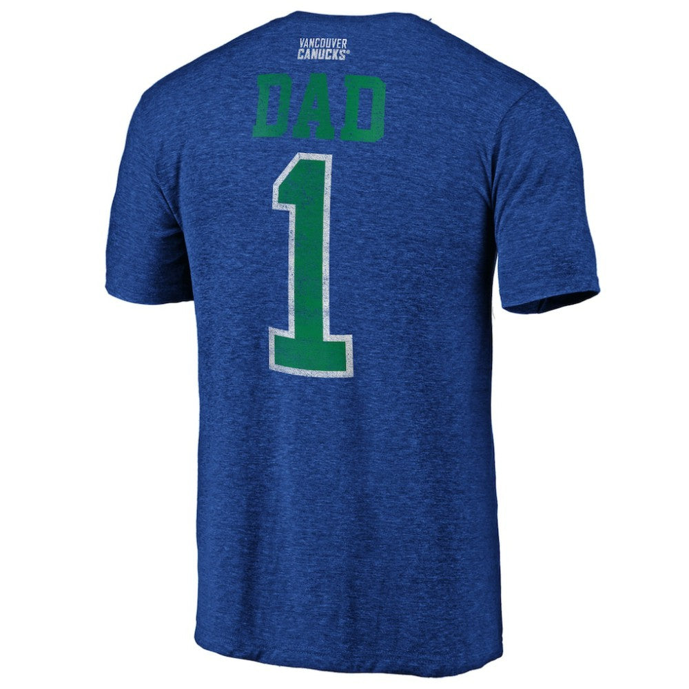 Vancouver Canucks Greatest Dad Tri-Blend T-Shirt Blue