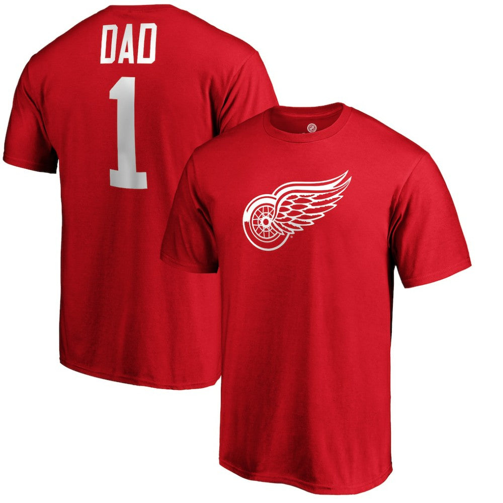 Detroit Red Wings #1 Dad T-Shirt Red