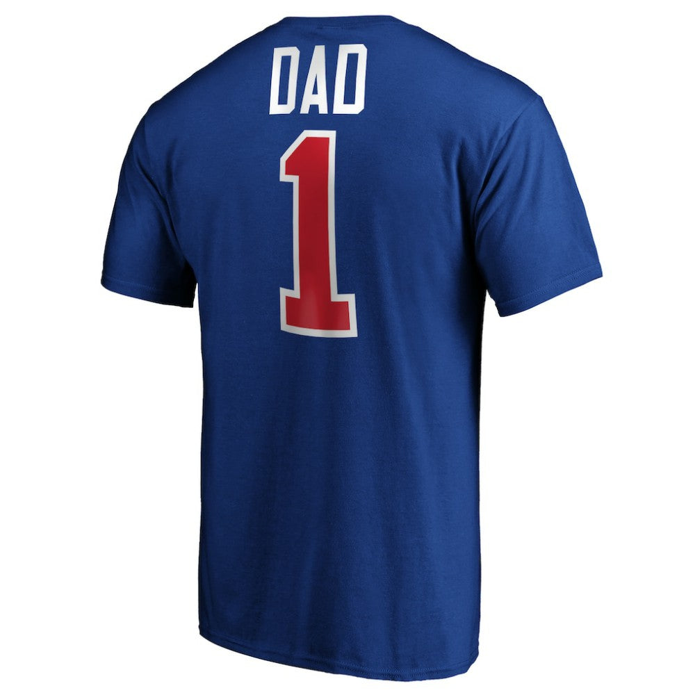 New York Rangers #1 Dad Logo T-Shirt Blue