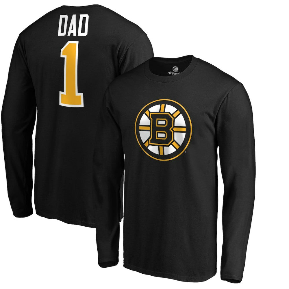 Boston Bruins #1 Dad Long Sleeve T-Shirt Black