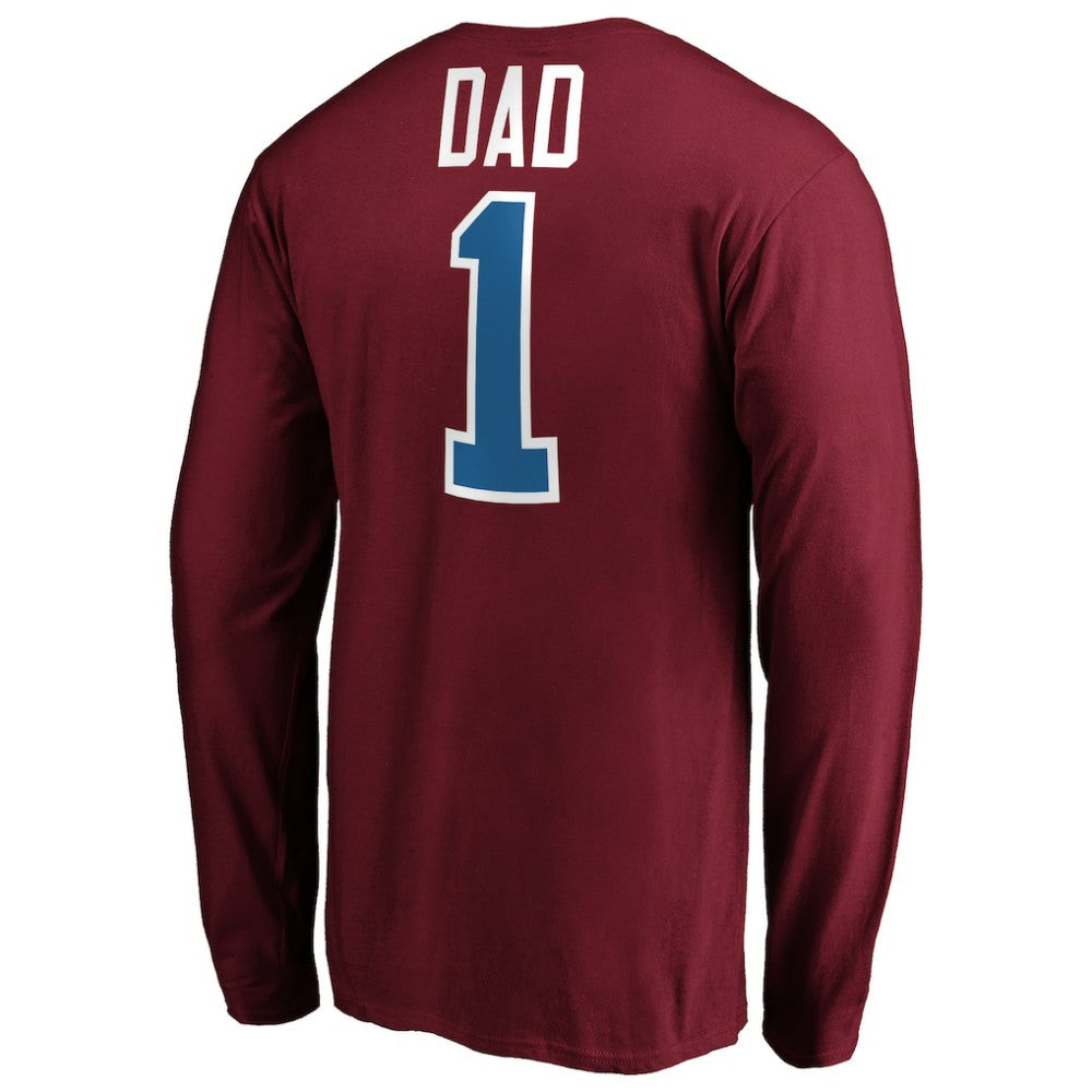 Colorado Avalanche #1 Dad Long Sleeve T-Shirt Burgundy