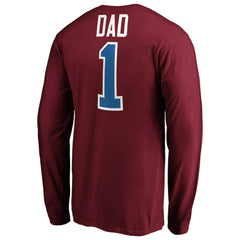 Colorado Avalanche #1 Dad Long Sleeve T-Shirt Burgundy