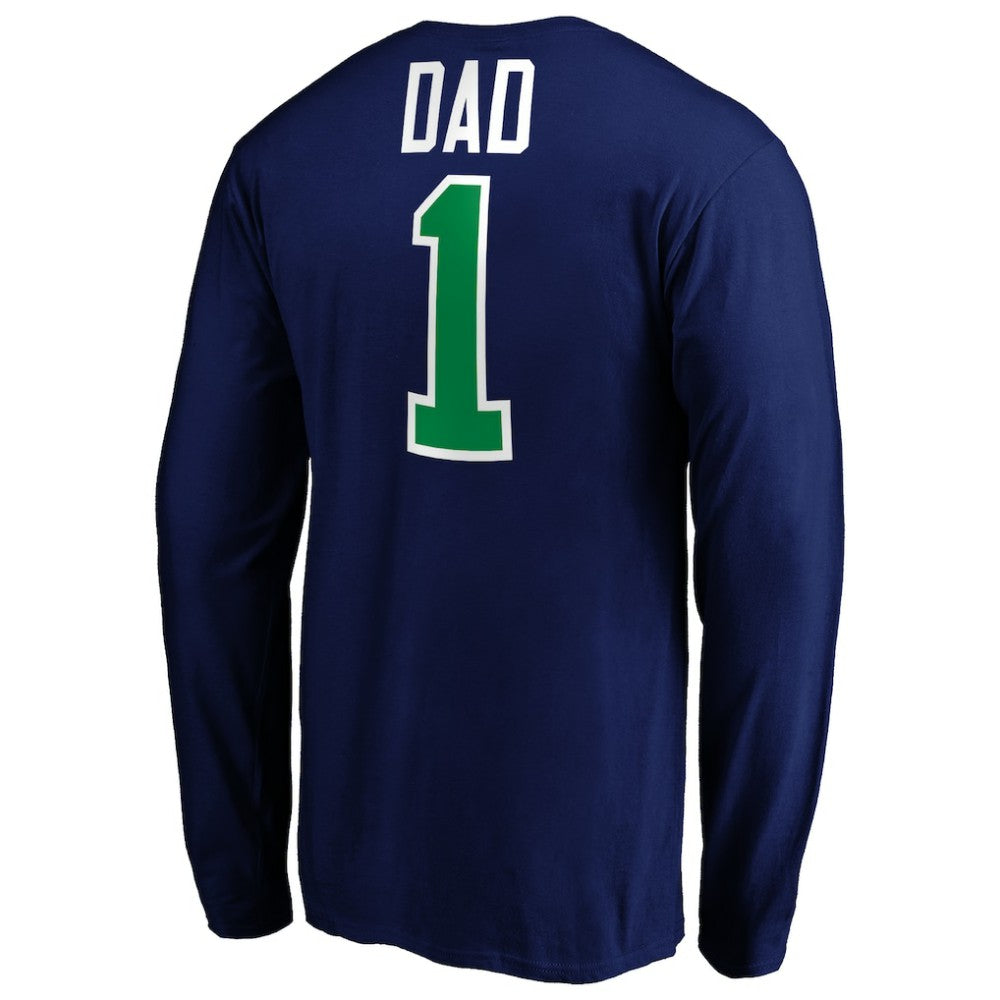 Vancouver Canucks #1 Dad Long Sleeve T-Shirt Blue