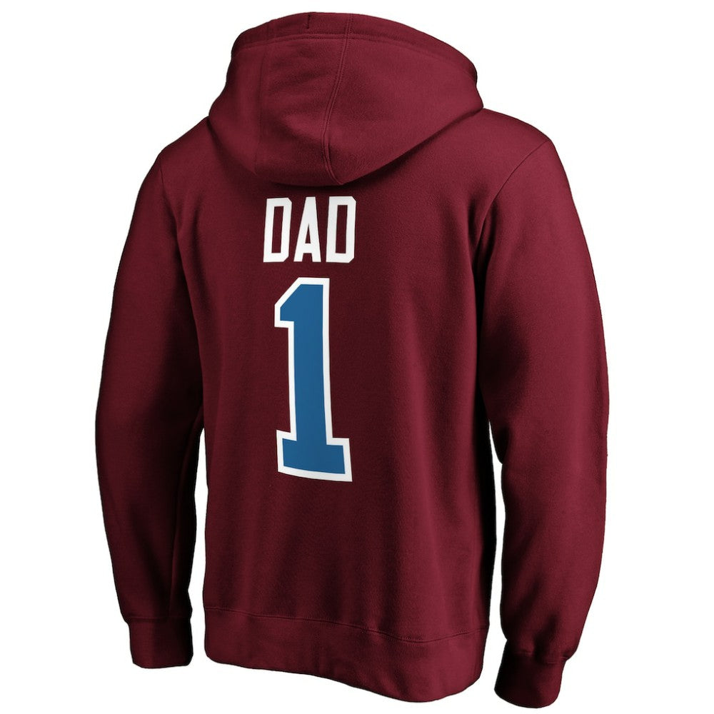 Colorado Avalanche #1 Dad Pullover Hoodie Burgundy