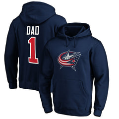 Columbus Blue Jackets #1 Dad Pullover Hoodie Navy