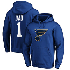 St. Louis Blues #1 Dad Pullover Hoodie Blue