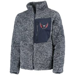 Washington Capitals Girls Youth Fan Gear Sherpa Full-Zip Jacket Navy