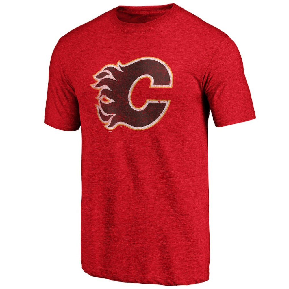 Calgary Flames Greatest Dad Tri-Blend T-Shirt Red