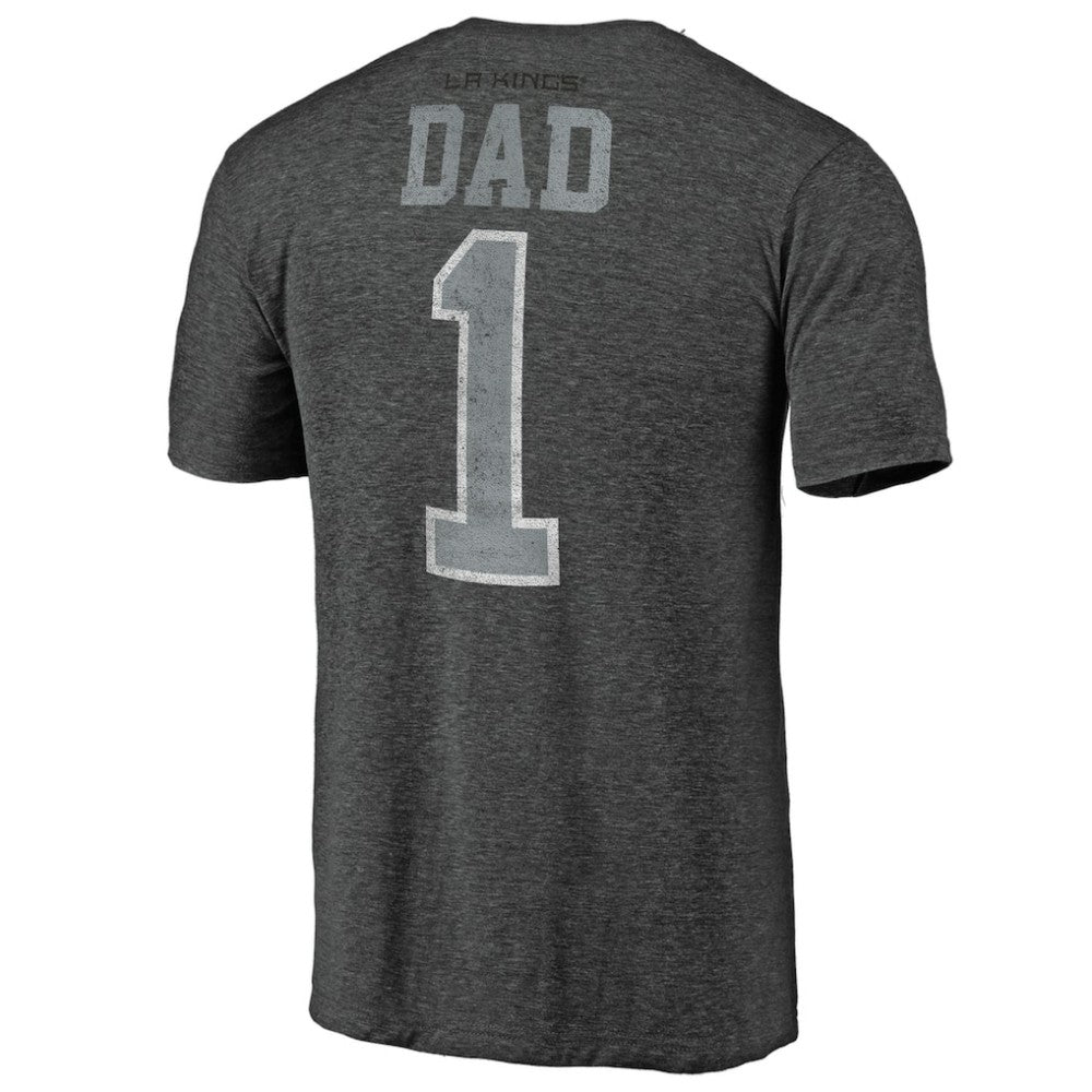 Los Angeles Kings Greatest Dad Tri-Blend T-Shirt Charcoal