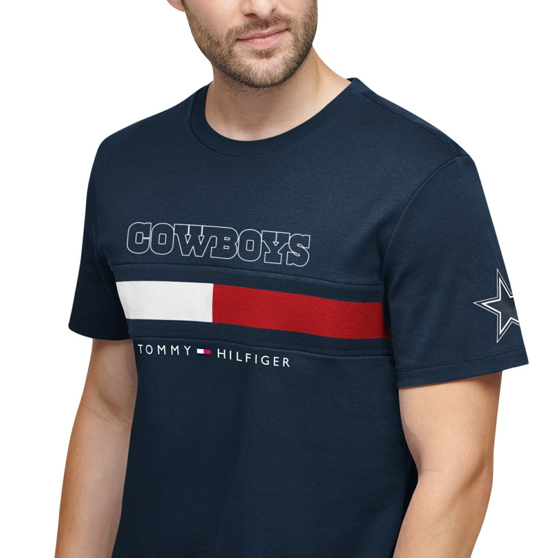 Dallas Cowboys Tommy Hilfiger Insert T-Shirt - Navy for sale