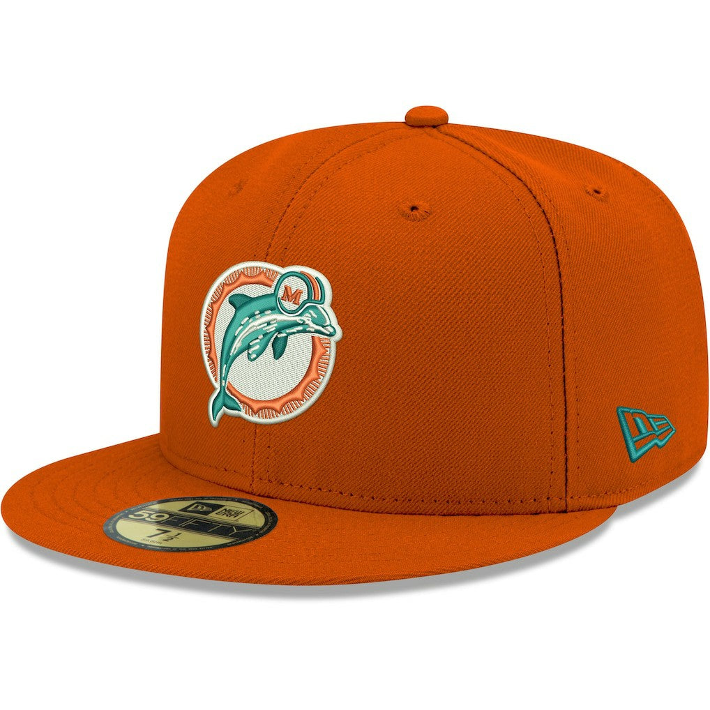 Miami Dolphins New Era Omaha Throwback 59FIFTY Fitted Hat - Orange online