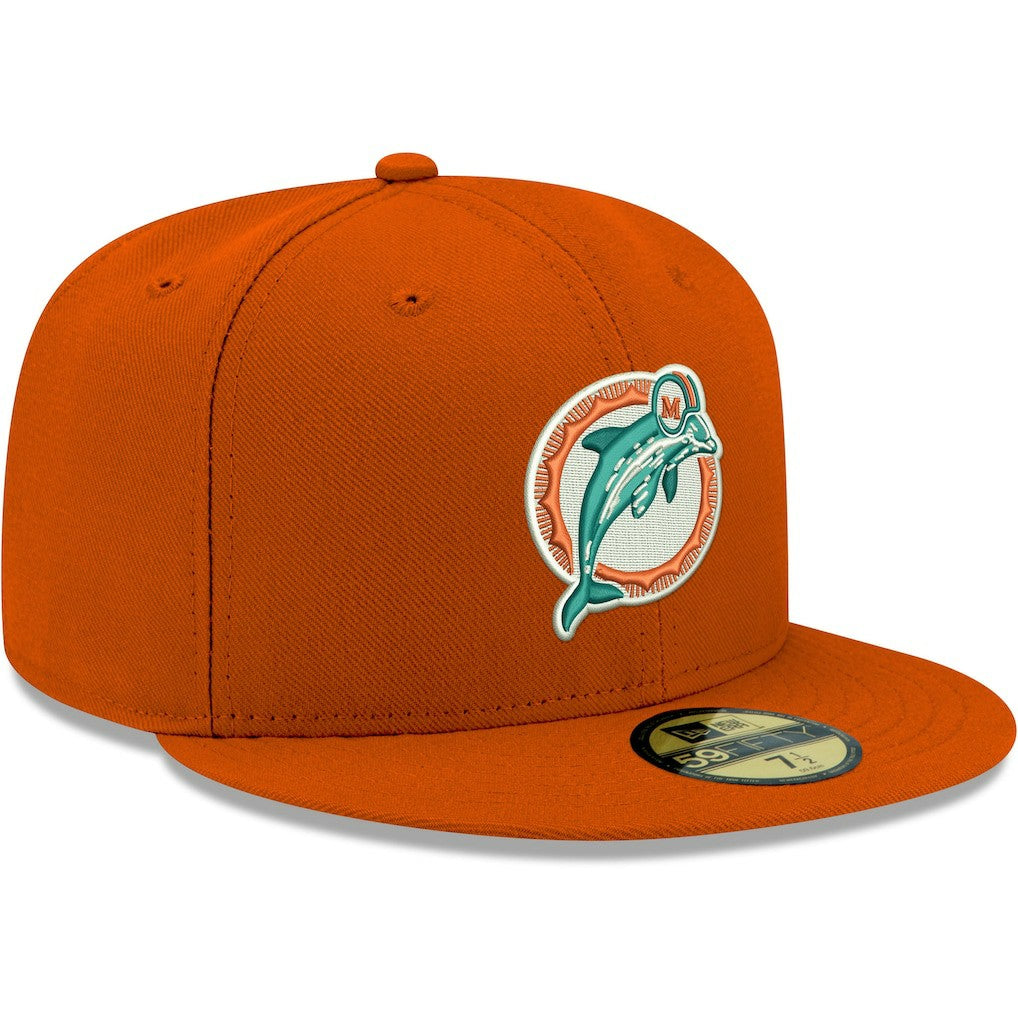 Miami Dolphins New Era Omaha Throwback 59FIFTY Fitted Hat - Orange online