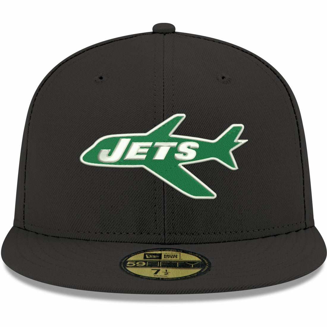 New York Jets New Era Omaha Throwback 59FIFTY Fitted Hat - Black for sale