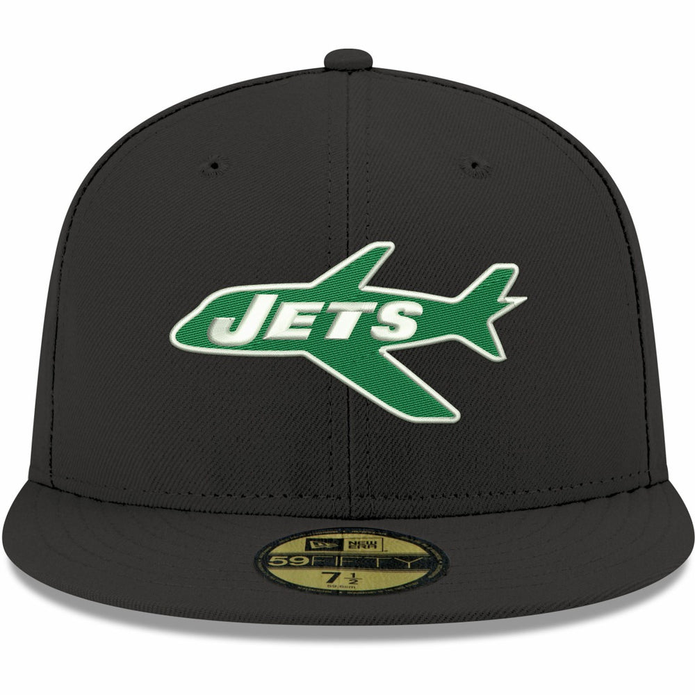New York Jets New Era Omaha Throwback 59FIFTY Fitted Hat - Black for sale